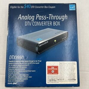 Digital Stream DTX9950‎ DTV Converter Box Analog Pass-Through w/ Remote! NEW